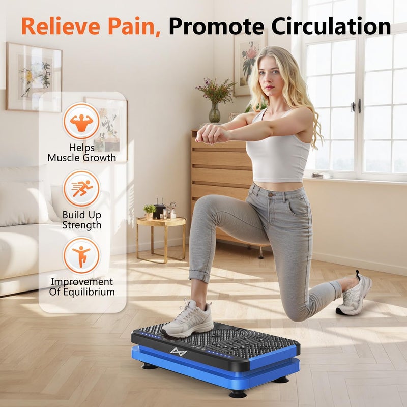 AXV Vibration Plate Fitness Platform Exercise Machine Vibrating Shaking Full Body Shaker Workout Vibrate Stand Shake Board Sport Gym for Weight Loss Fat Burner for Women Men - Image 3